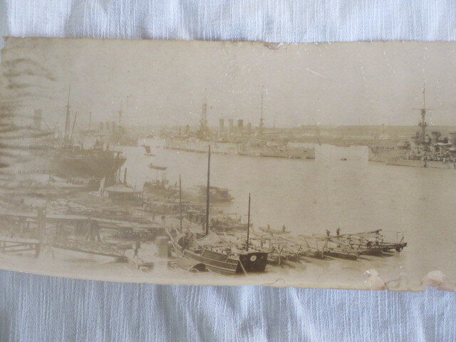 戦前中国◆上海外灘（バンド）◆超横長パノラマ写真◆港内に軍艦の船影三隻◆ゆうぱっく60サイズの画像5