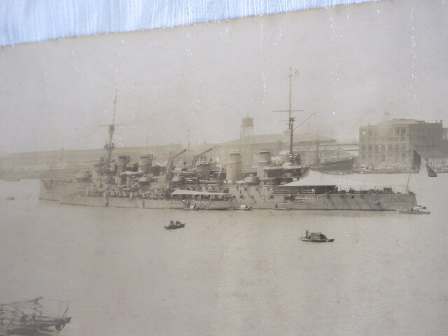 戦前中国◆上海外灘（バンド）◆超横長パノラマ写真◆港内に軍艦の船影三隻◆ゆうぱっく60サイズの画像7