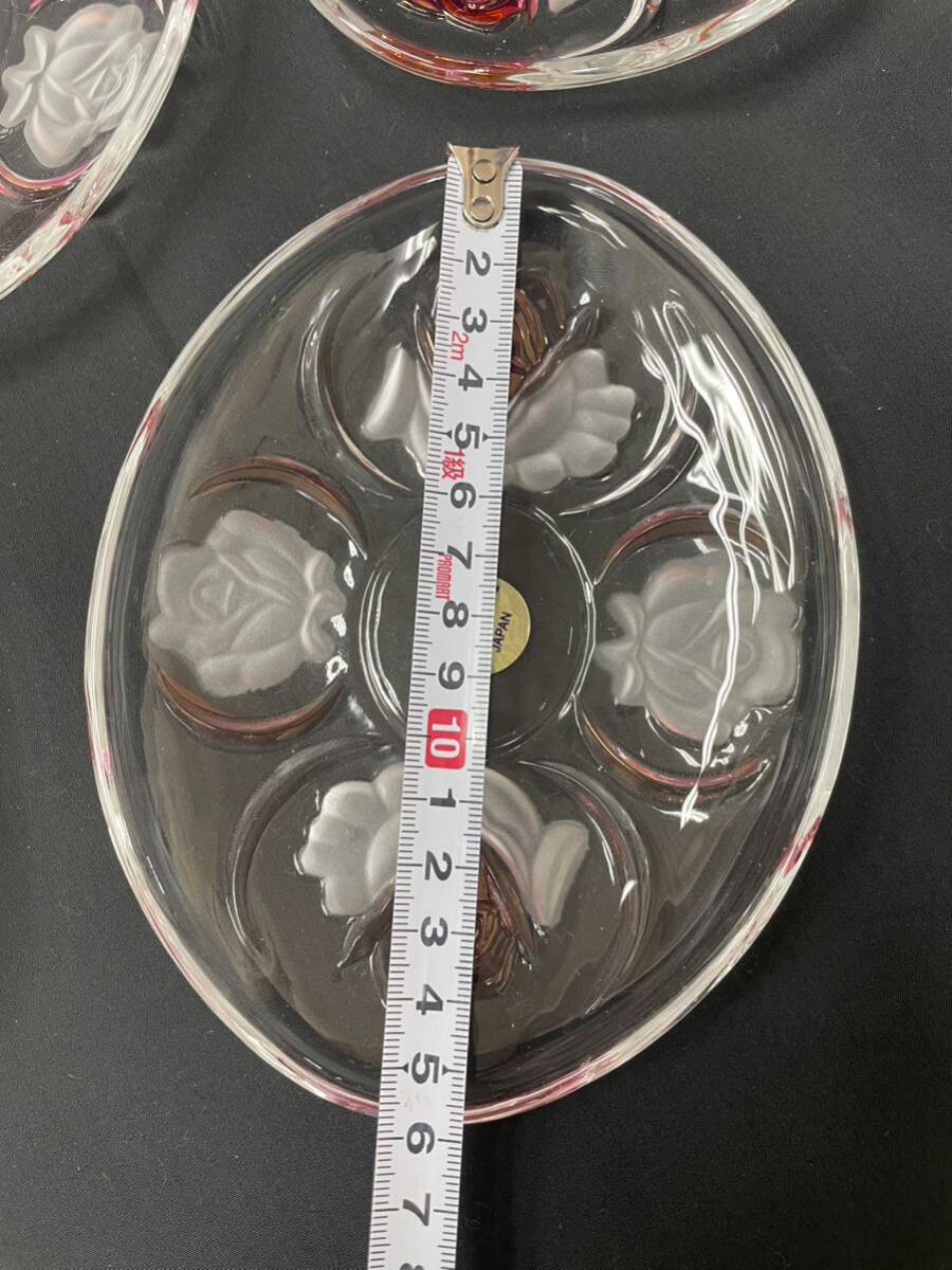 SOGA JAPAN 曽我ガラス カップ＆ソーサー5客セット ICE ROSE 外箱付 硝子製 コップ 皿 グラス の画像4
