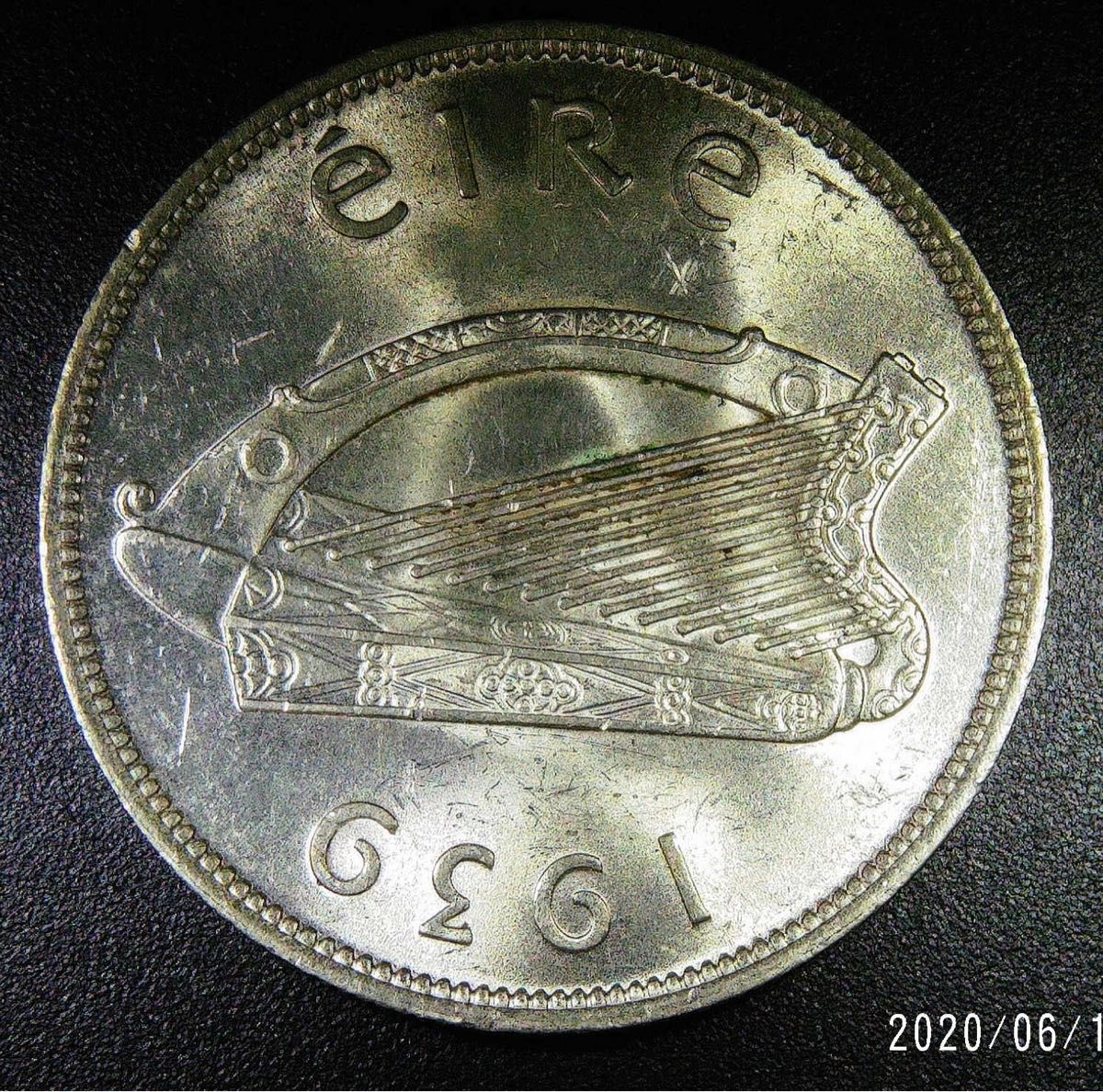 1939年 アイルランド 1/2 Crown 銀貨