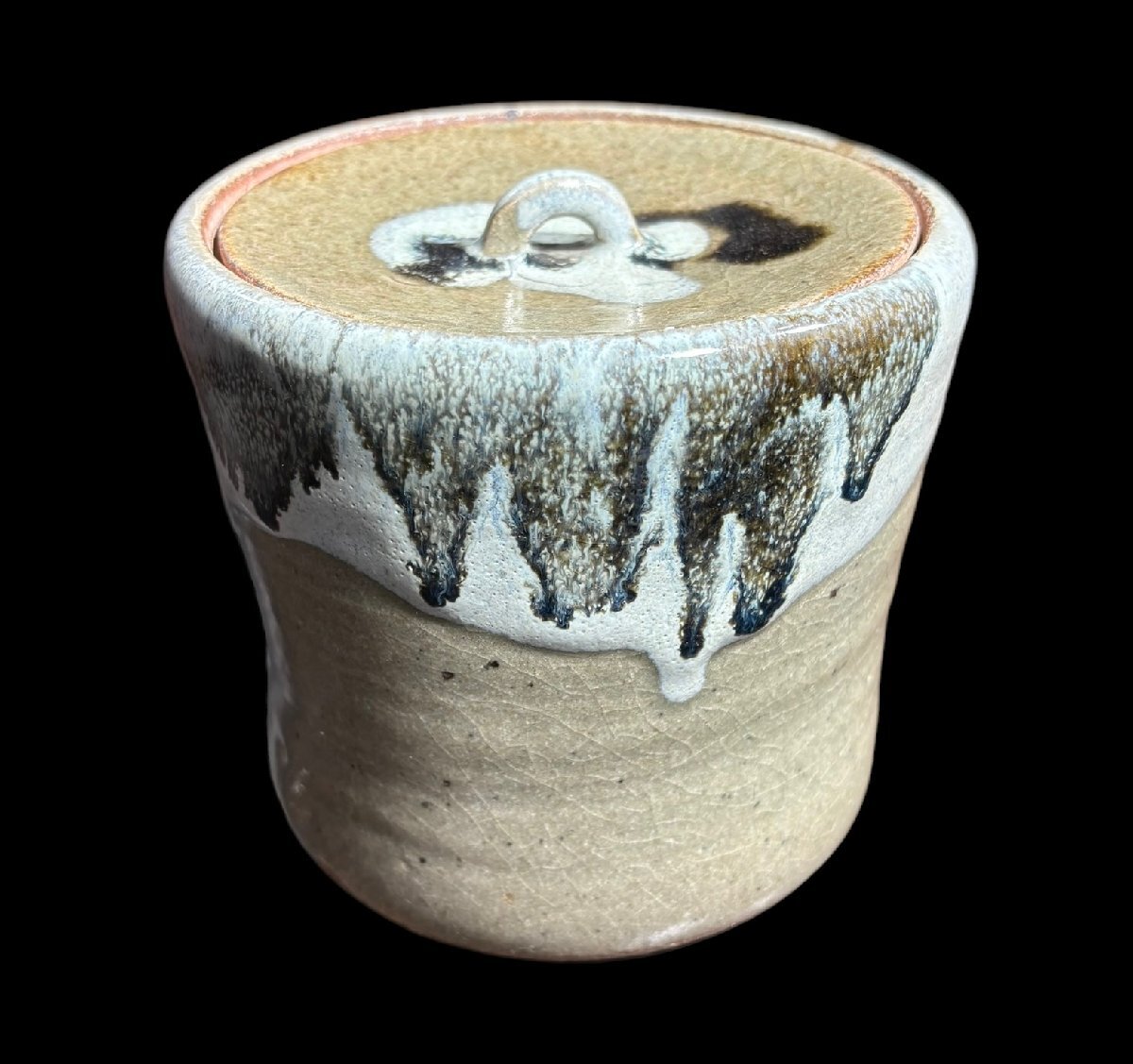 【FU10】水差し 灰釉 茶器 茶道具 水指 ピッチャー 陶器 骨董品 アンティークの画像2