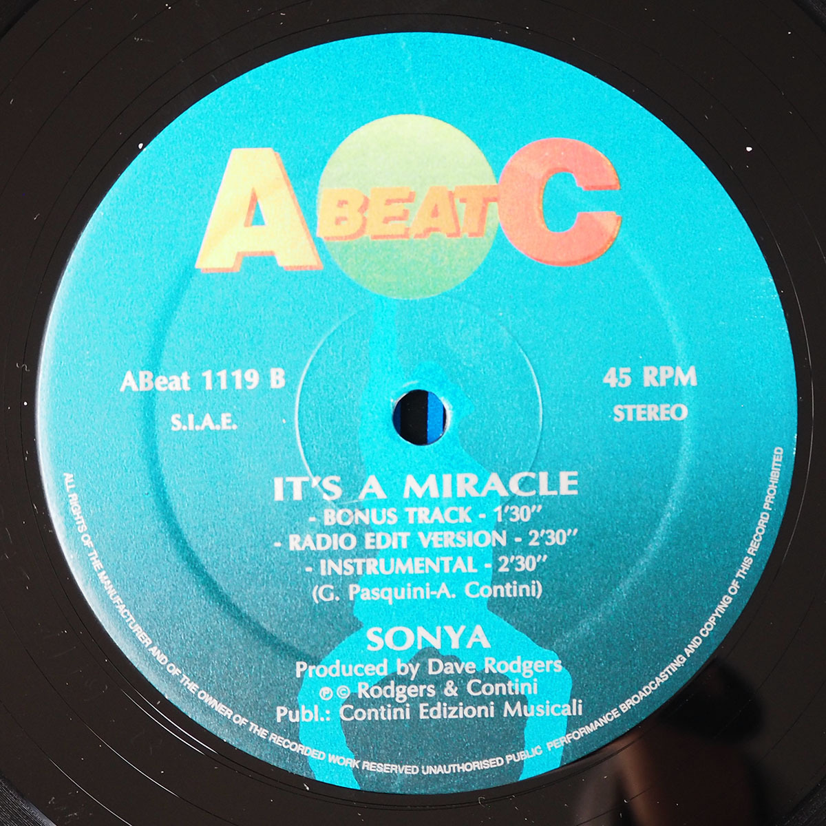 ◆ Sonya ソニア / It's A Miracle 1993年 ユーロビート Dave Rodgers 送料無料 ◆の画像4