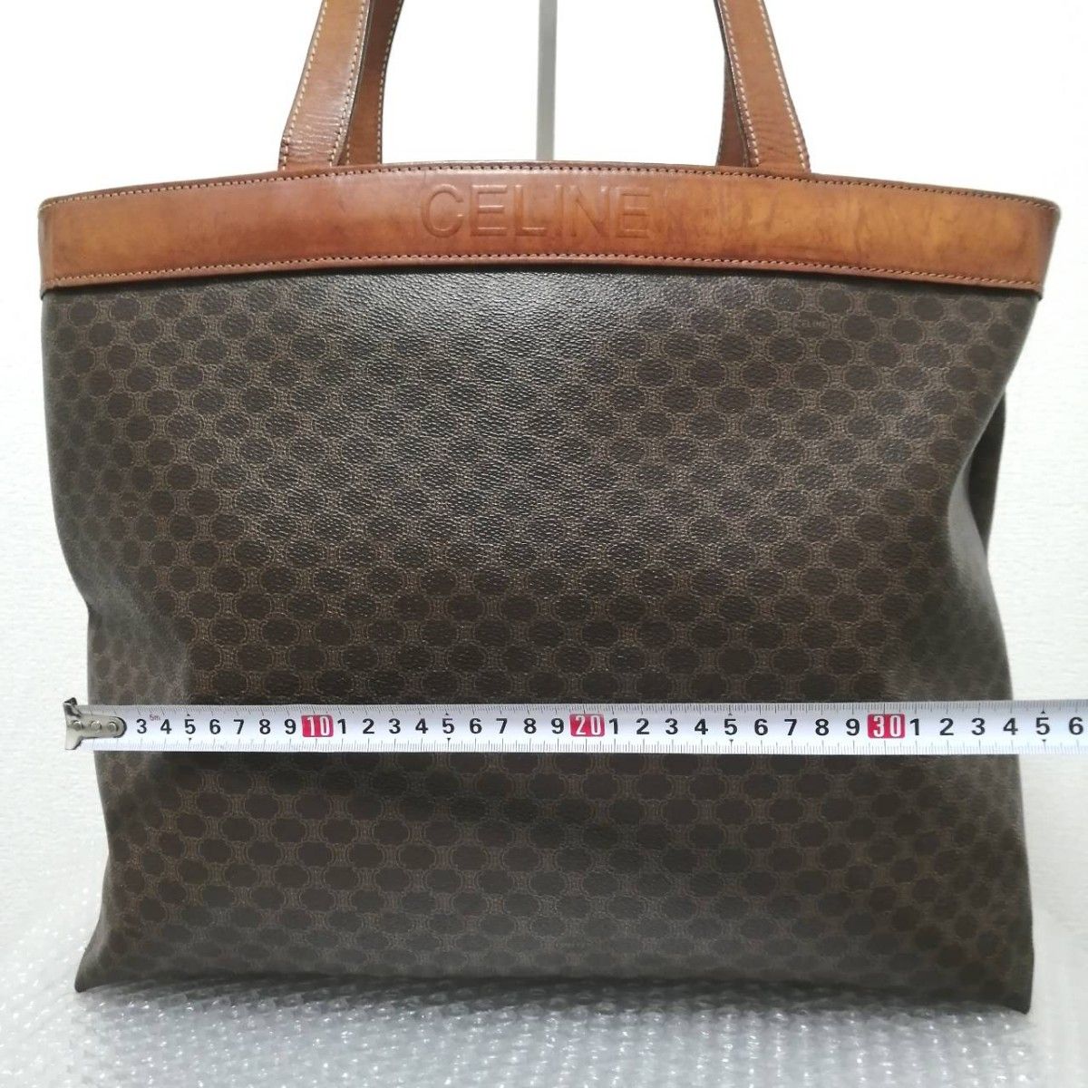 CELINE セリーヌ PVC レザー トートバッグ 大容量 マカダム柄 総 CELINE セリーヌ PVC レザー トートバッグ 大容量 マカダム柄 総