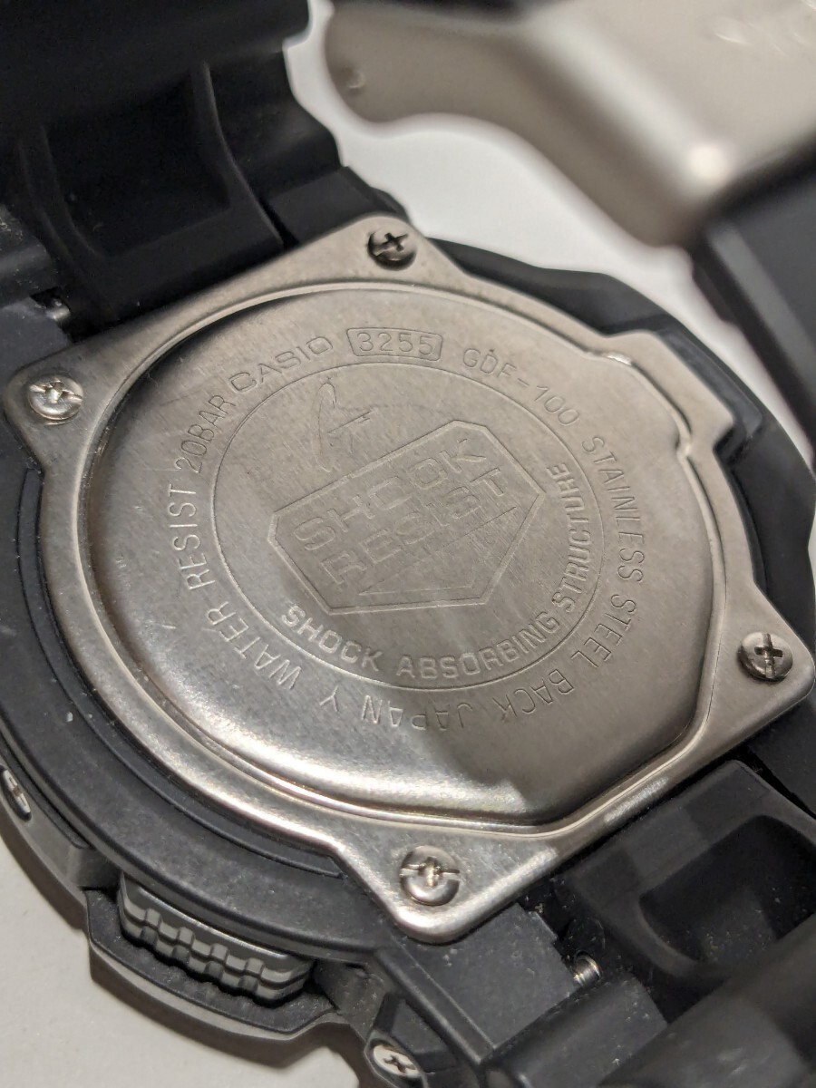 【F484】【稼働品】 CASIO カシオ G-SHOCK ジーショック GDF-100 ブラック デジタル 腕時計の画像7
