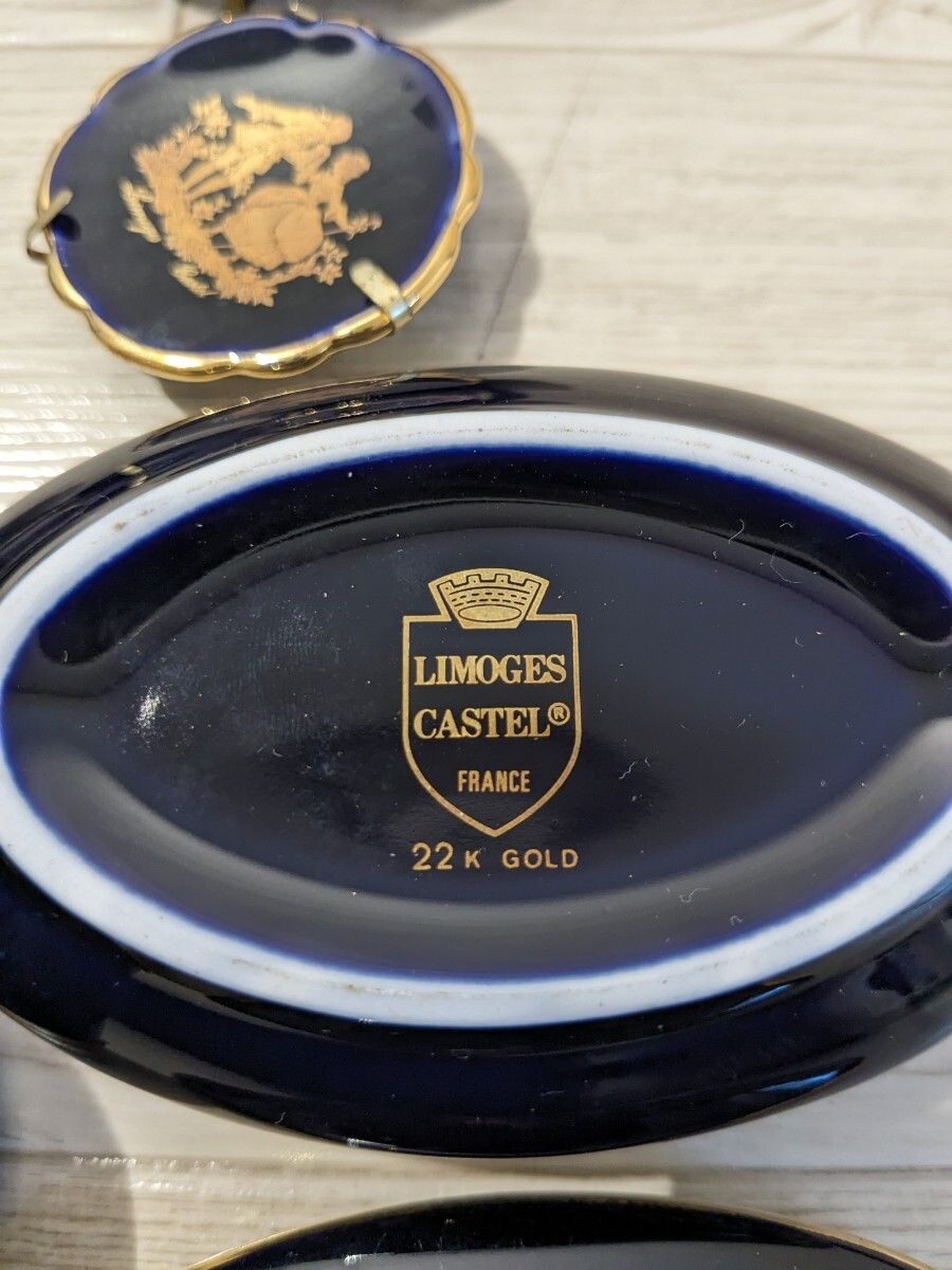 [F714] LIMOGES CASTEL. суммировать Limo -ju дворец FRANCE Франция 22K GOLD Gold золотая краска украшение тарелка . тарелка plate бардачок маленькая тарелка 