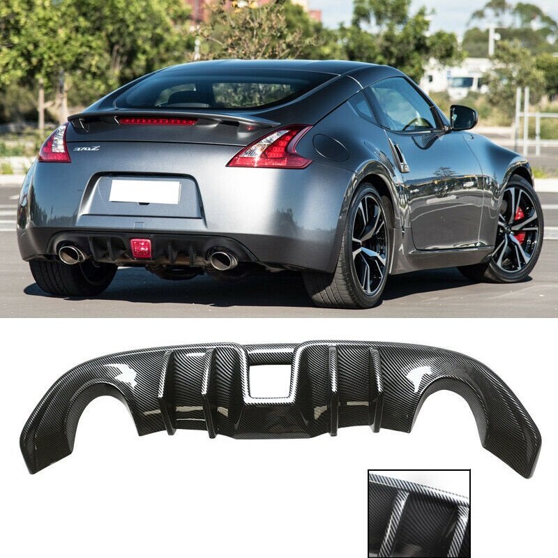 日産 6代目 フェアレディZ Z34/370Z 前期/後期 '08～ 社外品 ABS製 カーボン調 リアバンパー /ディフューザー/アンダースポイラー/スカート_画像1