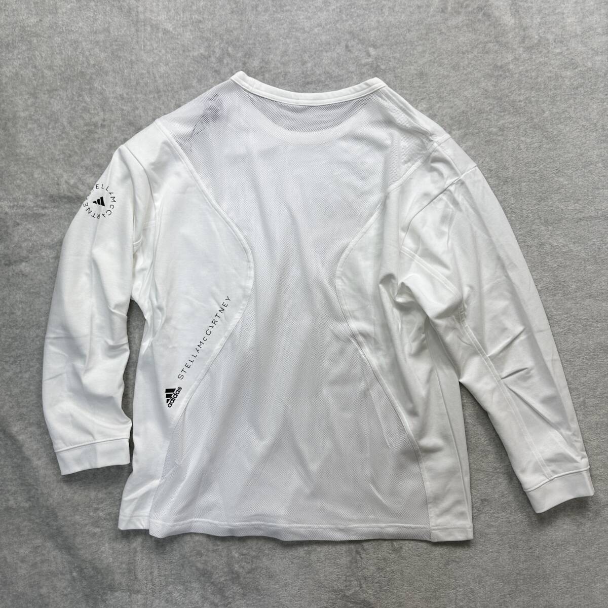  новый товар не использовался L размер adidas by Stella McCartney Adidas Stella McCartney long T футболка tops сетка сотрудничество белый 