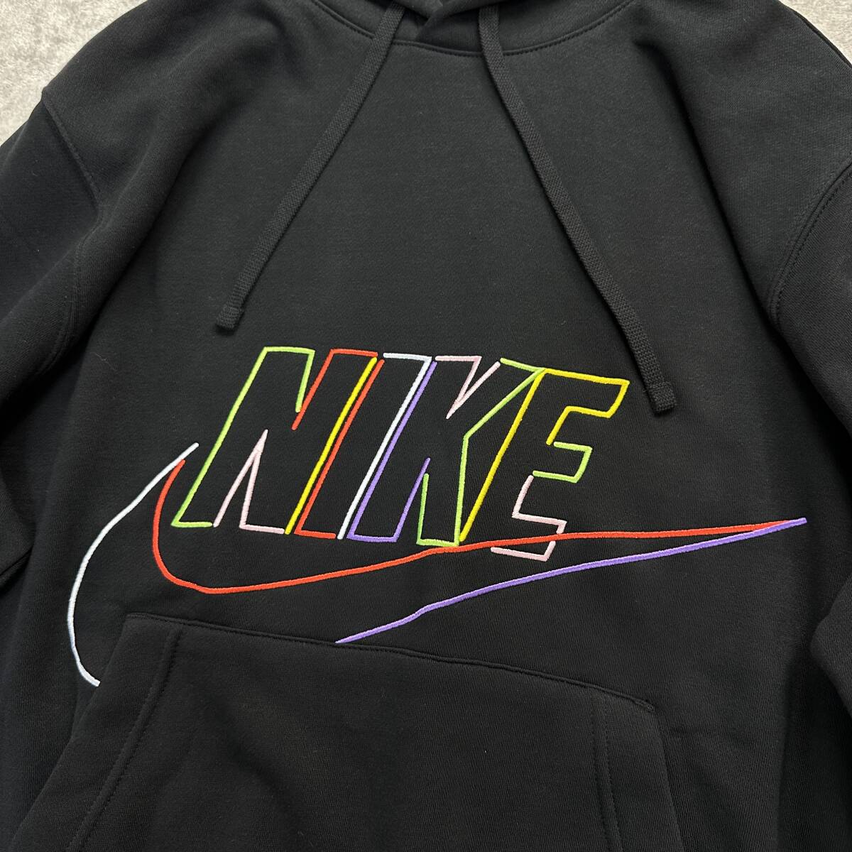 新品未使用 NIKE Lサイズ ナイキ セットアップ 上下 スウェット ジョガーパンツ ジャケット 刺繍 デカロゴ 人気 定番 ブラック 黒 裏起毛