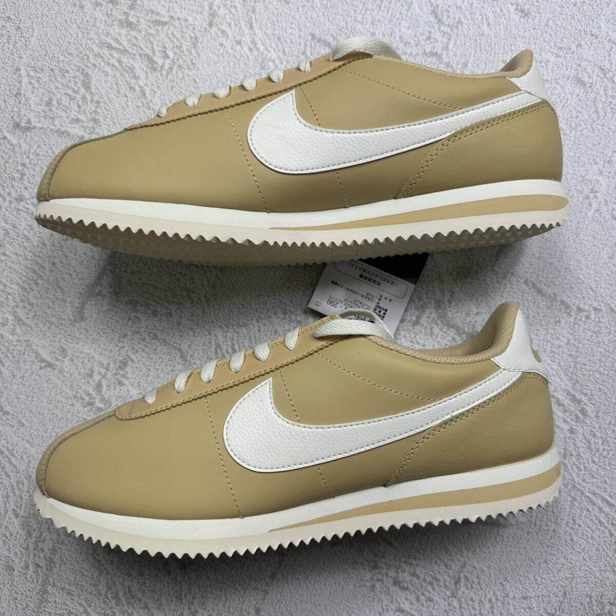 新品未使用 NIKE 28.0cm ナイキ CORTEZ コルテッツ スニーカー シューズ スウッシュ 定番 人気 レザー ベージュ ビンテージ 箱無し 正規品の画像2