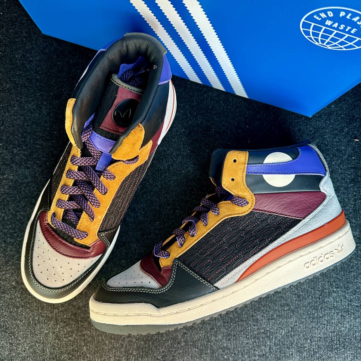 27.0cm 新品未使用 adidas Originals アディダス オリジナルス FORUM MID フォーラム パッチワーク スニーカー シューズ 箱有り 正規品_画像1