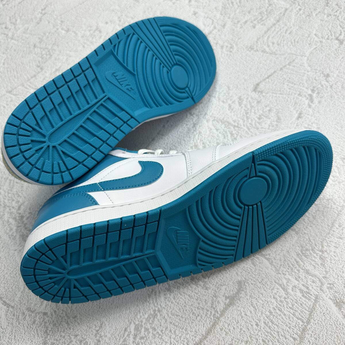 28.0cm 新品未使用 NIKE JORDAN 1 LOW ナイキ ジョーダン ワン ロー スニーカー シューズ AJ1 人気 定番 ホワイト 白 アクア 箱無し 正規品の画像7