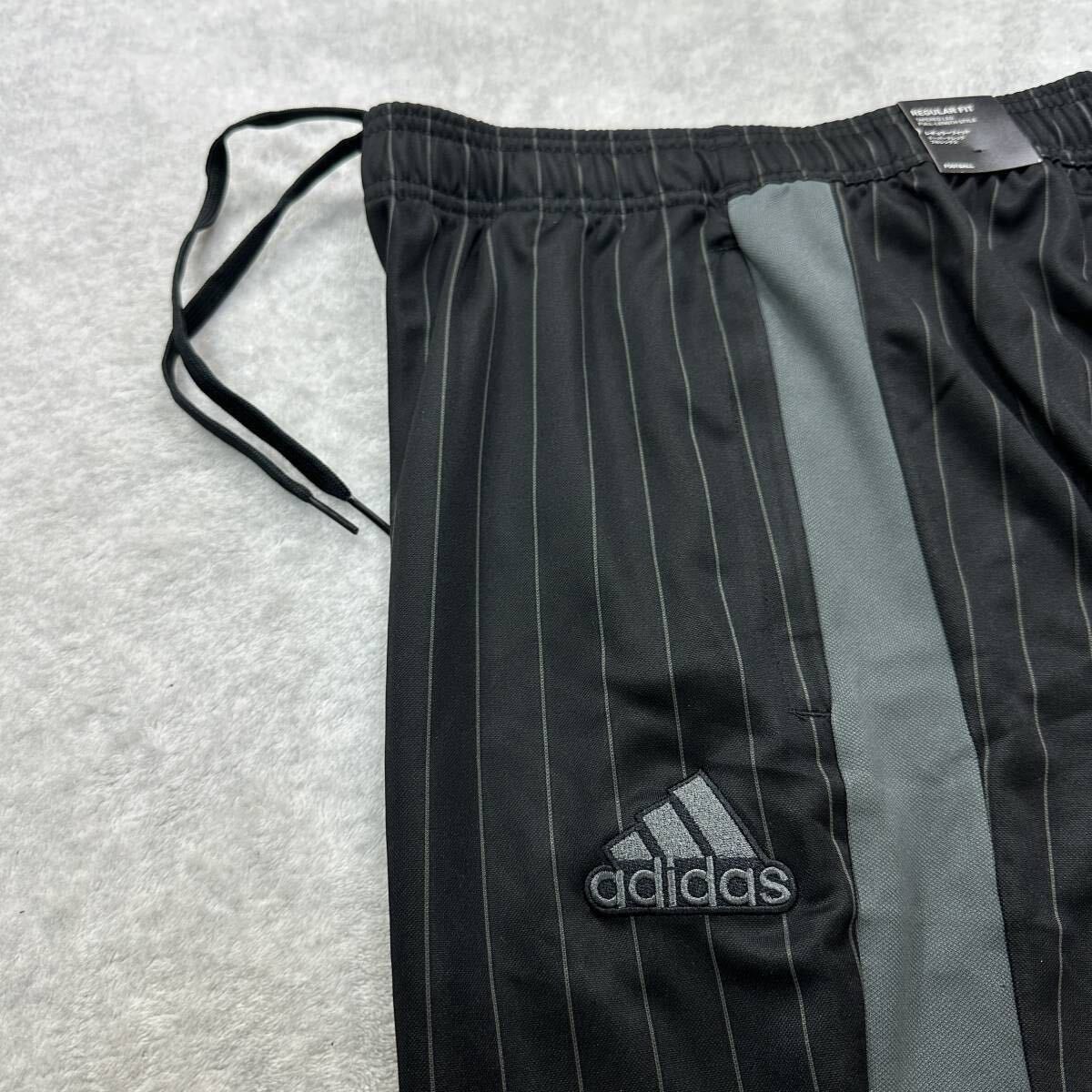 【格安送料】新品未使用 adidas Mサイズ アディダス ジャージ ストライプ ブラック 黒 グレー トラックパンツ ボトムス ジム 正規品_画像2