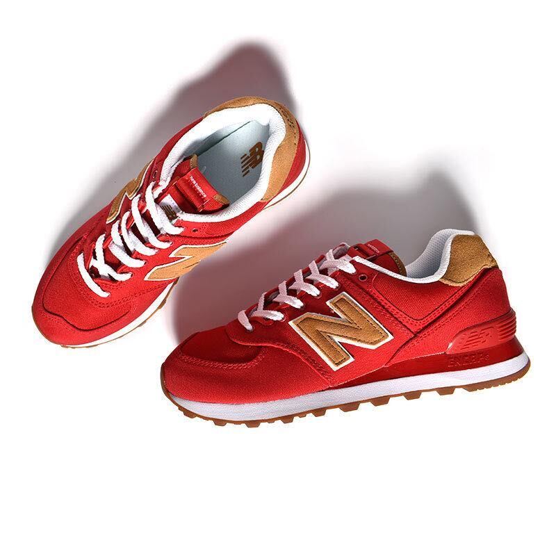 新品未使用 New Balance 25.5cm ニューバランス ML574BN2 キャンバス 人気 定番 スニーカー シューズ ホワイト 白 レッド 赤 箱無し 正規品_画像9