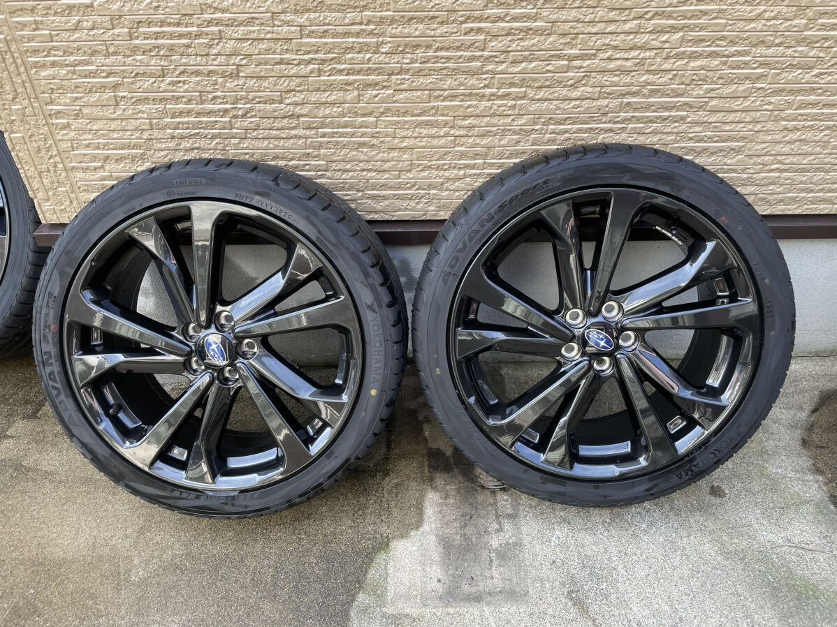 【美品】インプレッサスポーツ・STI スポーツ純正 ホイール/タイヤ4本セットYOKOHAMAアドバンスポーツV105/ 225/40R18 7.5J 100×5 +55_画像2