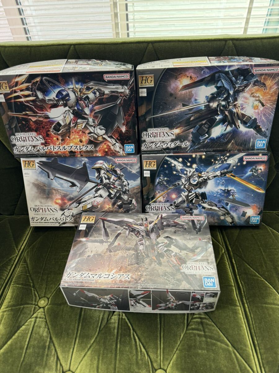 HG 鉄血のオルフェンズ ガンダムバルバトス、ルプスレクス、ガンダムマルコシアス、ガンダムヴィダール、ガンダムバエル　新品未開封セット