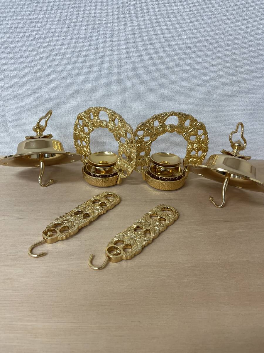 Bibian 比比昂- 高田派浄土真宗三具足金メッキ4寸高岡製真鍮製 Bibian 比比昂- 高田派浄土真宗三具足金メッキ4寸高岡製真鍮製