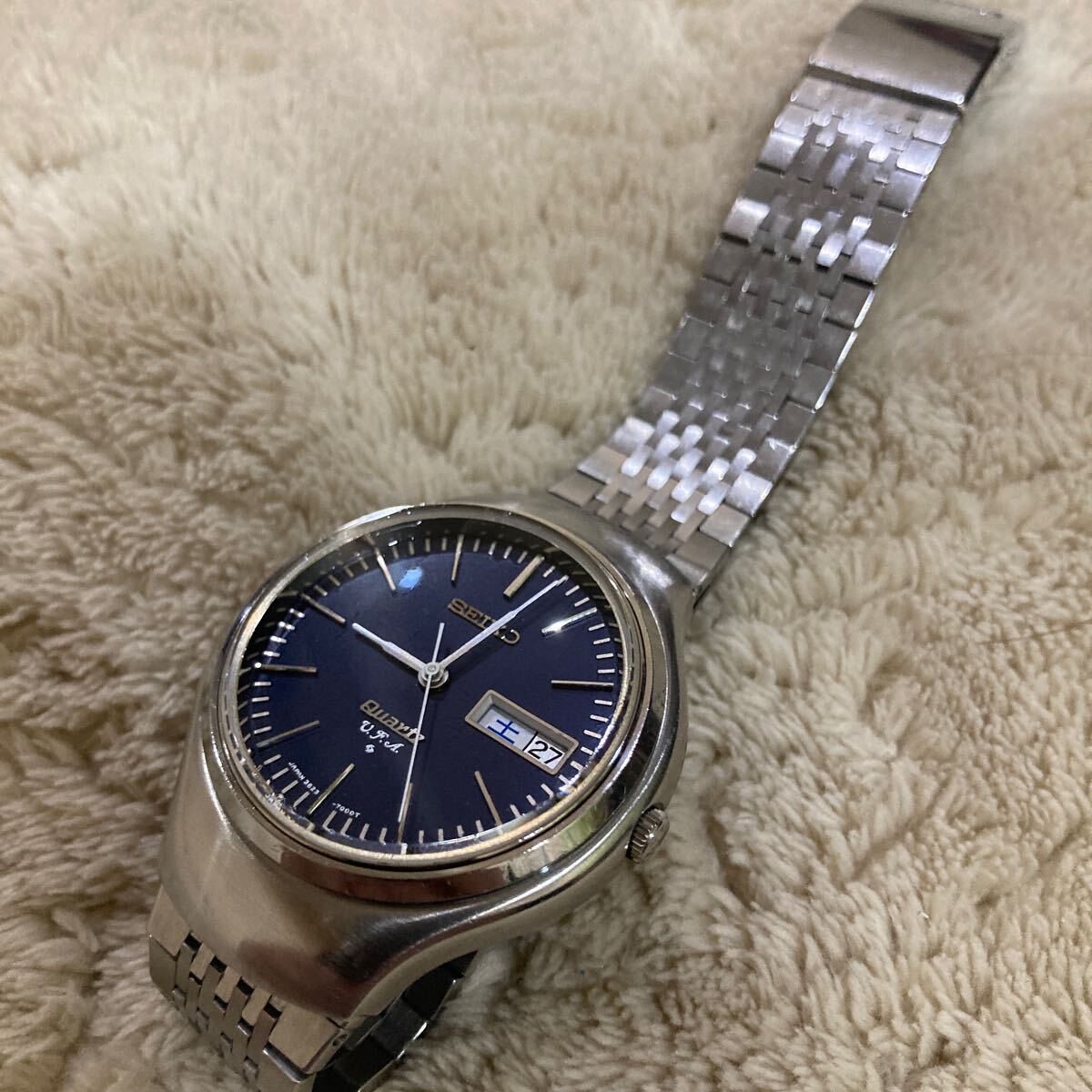 SEIKO VFA QUARTZ 3823-7001 セイコー VFAクオーツ 希少青文字盤　高精度稼動　美品_画像9