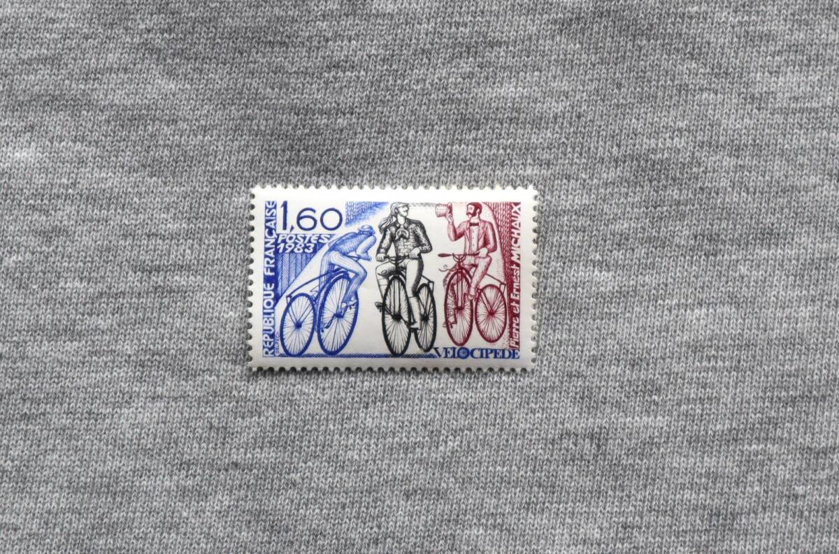 E45 France 1983 year bicycle 1 kind single one-side stamp 1 sheets 