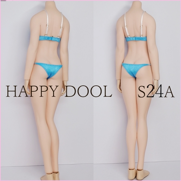 TBLeague 【Happy Doll】S24A 水色サテンブラセット /リボン白 下着 1/6 Phicen ファイセンの画像3