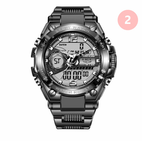 Lige デジタル 男性 軍事 腕時計 50M 防水 LED クォーツ 時計 スポーツウォッチ ビッグ腕時計_画像8