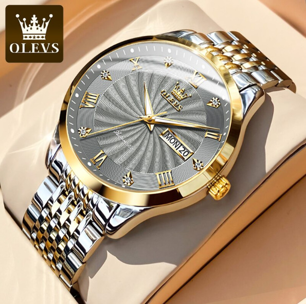 Olevs 男性 メンズ 高級ブランド 時計 腕時計 機械式 ビジネス カジュアル ステンレス鋼 防水_画像1