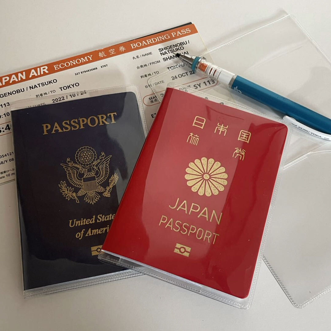 2枚セット パスポート ケース カバー 透明ポケット 送料無料_画像2