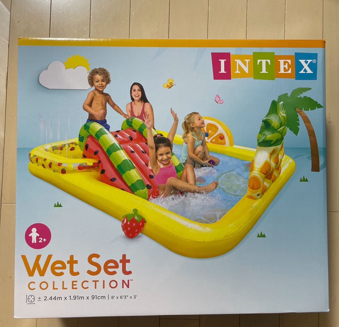 新品 インテックス プール 噴水 すべり台 幼児 ウォータースライダー フルーティ水遊び ビニールプール 大型プール の画像2