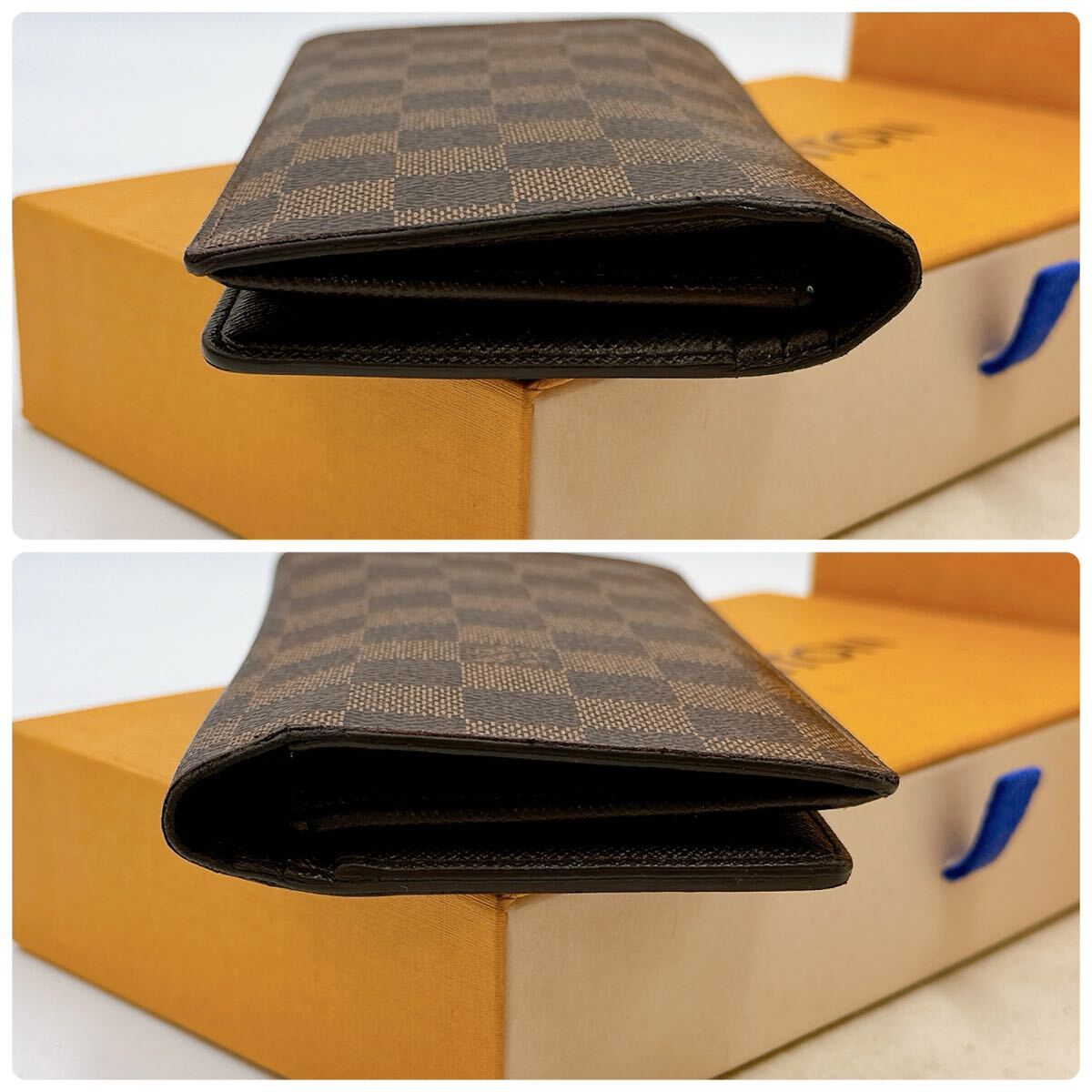 2682【美品】LOUIS VUITTON ルイヴィトン ダミエ ポルトフォイユ ブラザ 長財布 二つ折り財布 ウォレット N60017/TS2131の画像6