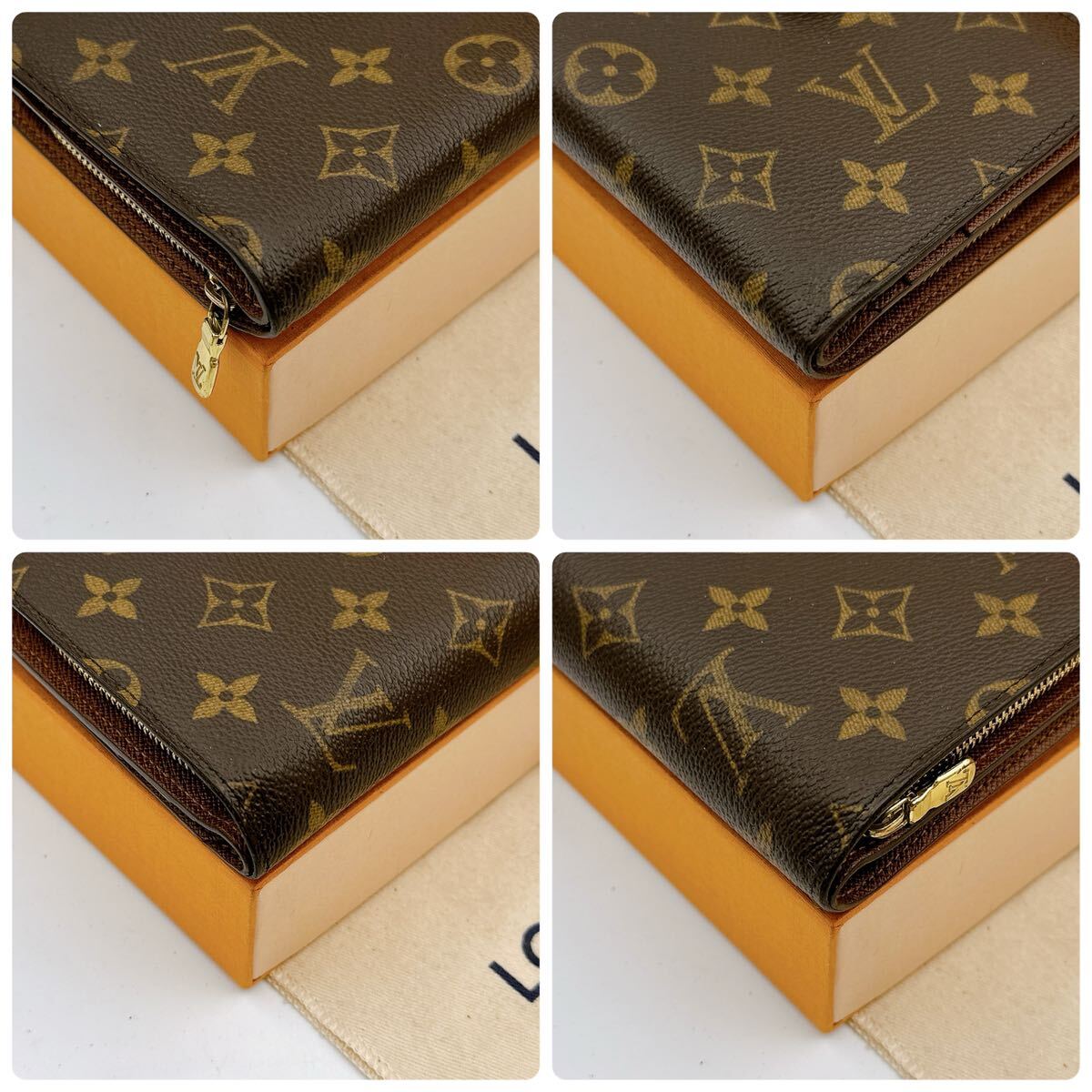 2695【未使用に近い】LOUIS VUITTON ルイヴィトン モノグラム ポルトパピエジップ 二つ折り財布 ラウンドファスナー M61207/SP0031の画像10