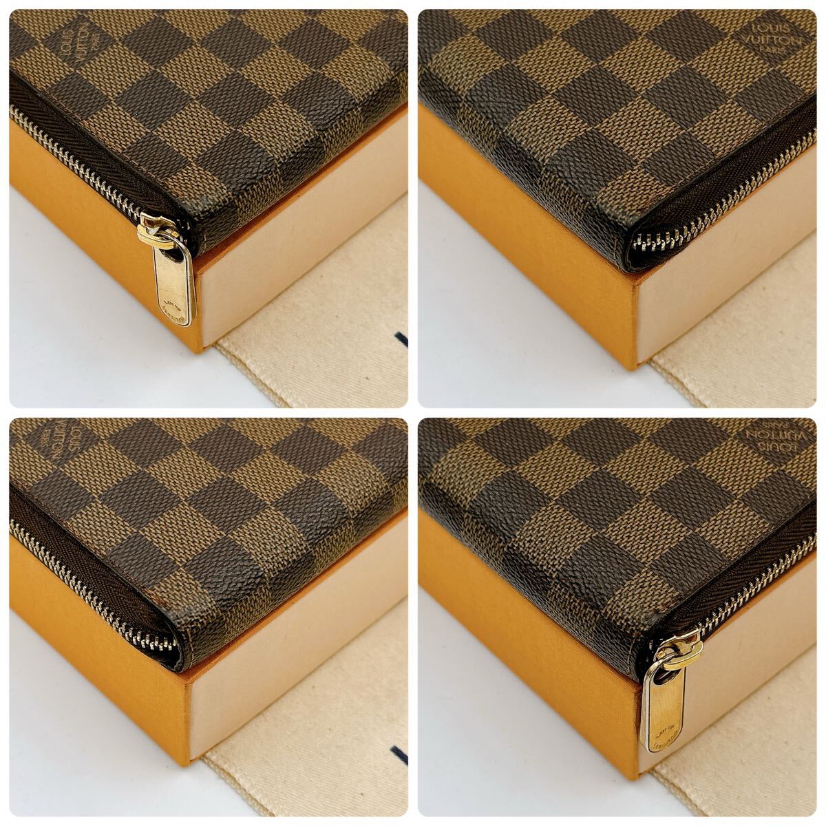 2717【超 極美品】LOUIS VUITTON ルイヴィトン ダミエ ジッピーオーガナイザー ラウンドファスナー 長財布 ウォレット N60003/CA4098の画像10