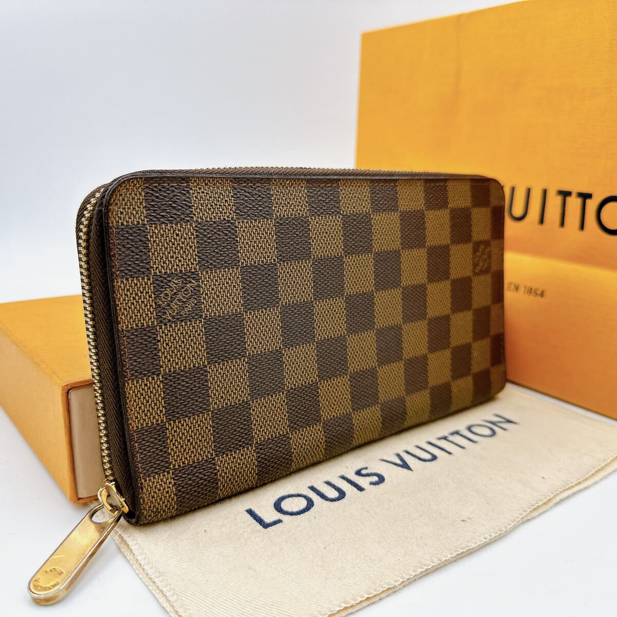 2717【超 極美品】LOUIS VUITTON ルイヴィトン ダミエ ジッピーオーガナイザー ラウンドファスナー 長財布 ウォレット N60003/CA4098の画像1