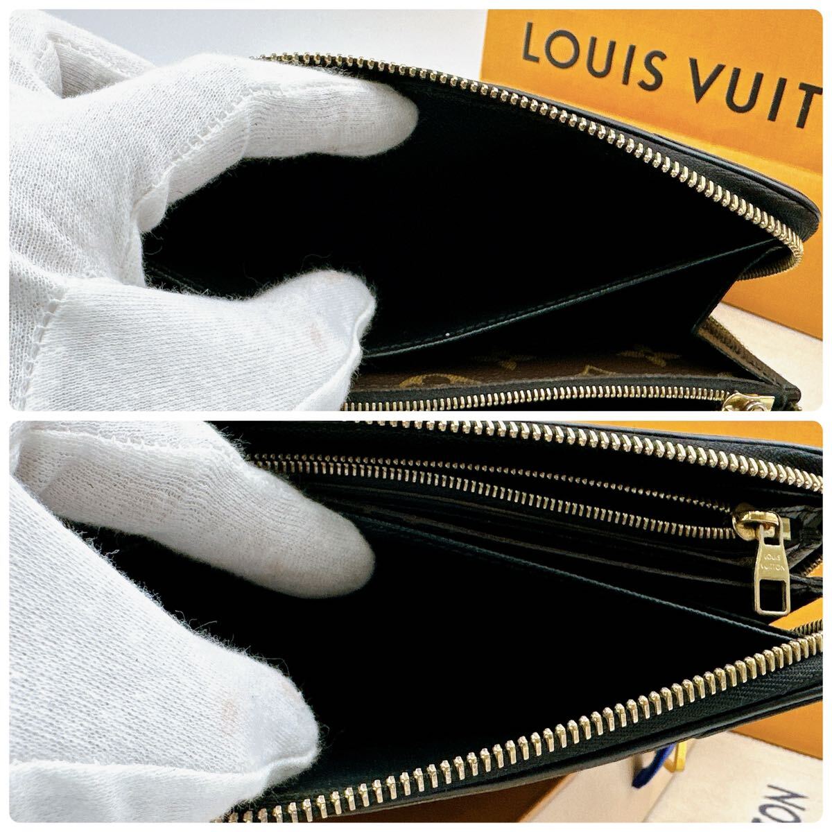 2718【極美品】LOUIS VUITTON ルイヴィトン モノグラム レティーロ ブラック ジッピーウォレット 長財布 ウォレット M61855/MI1108_画像7