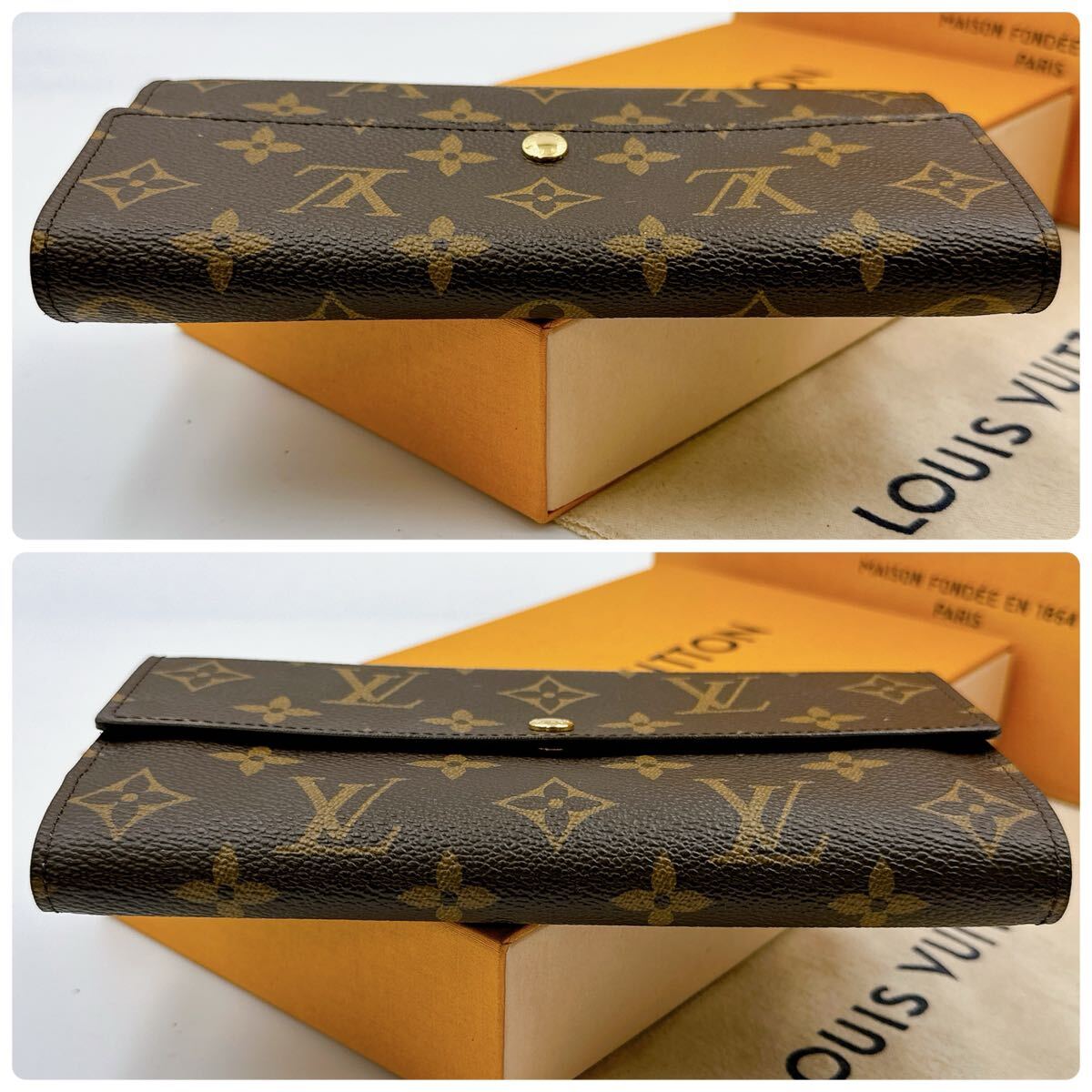 2734【未使用に近い】LOUIS VUITTON ルイヴィトン モノグラム ポルトフォイユ サラ 二つ折り財布 長財布 ウォレット M61734/CT1140の画像5