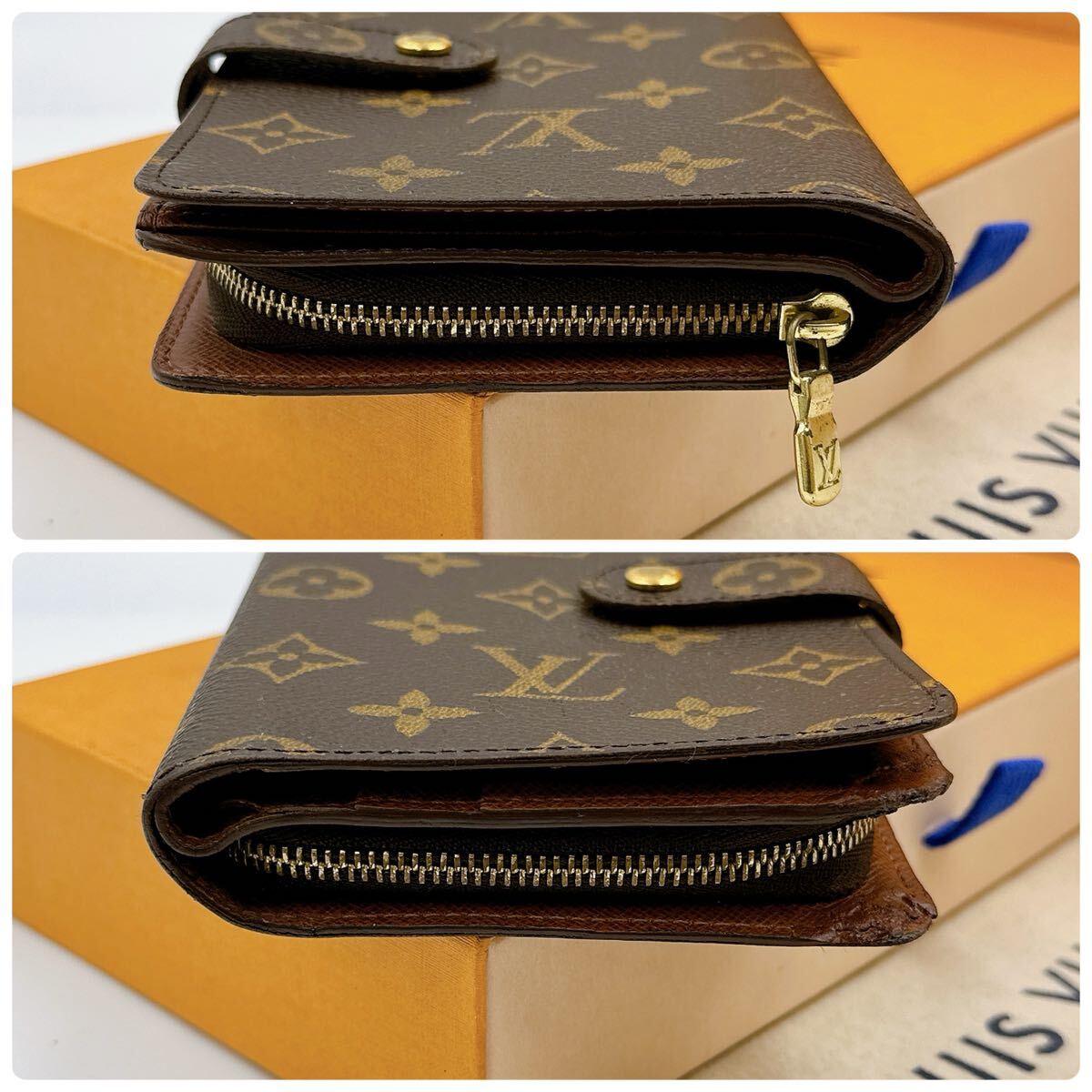 2737【外観極美品】LOUIS VUITTON ルイヴィトン モノグラム ポルトパピエジップ 二つ折り財布 ラウンドファスナー M61207/SP1020の画像7