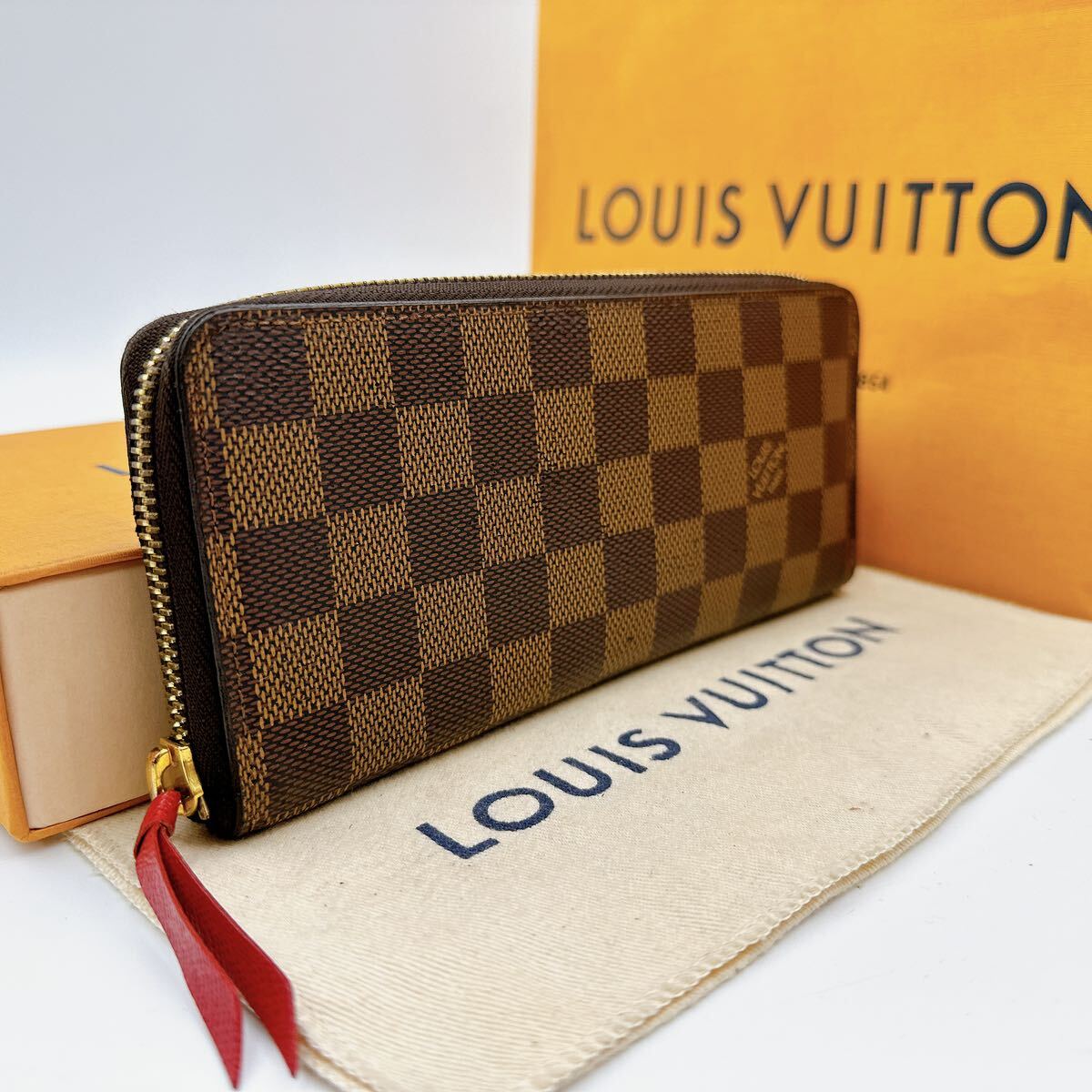 2746【極美品】LOUIS VUITTON ルイヴィトン ダミエ ポルトフォイユクレマンス ラウンドファスナー 長財布 ウォレット N60534/GI0230