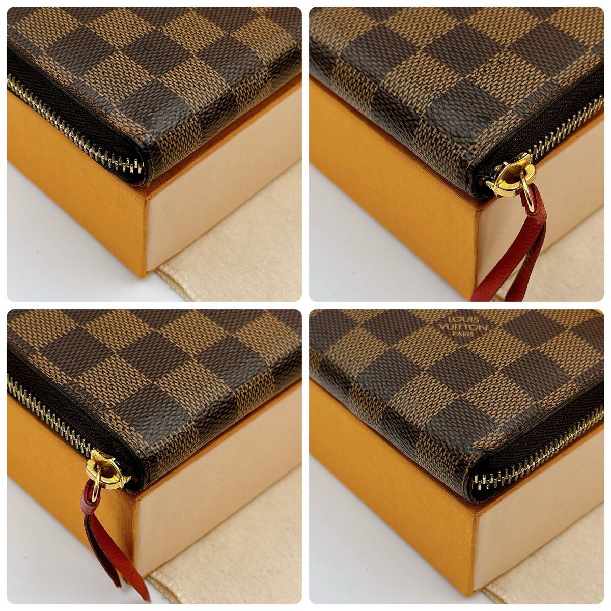 2746【極美品】LOUIS VUITTON ルイヴィトン ダミエ ポルトフォイユクレマンス ラウンドファスナー 長財布 ウォレット N60534/GI0230