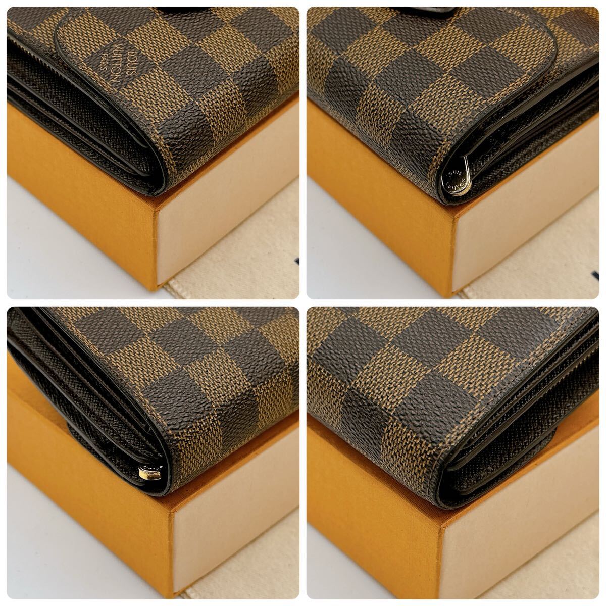 2747【極美品】LOUIS VUITTON ルイヴィトン ダミエ ポルトフォイユ ジョイ 三つ折り財布 ウォレット N60034/TN1121の画像10