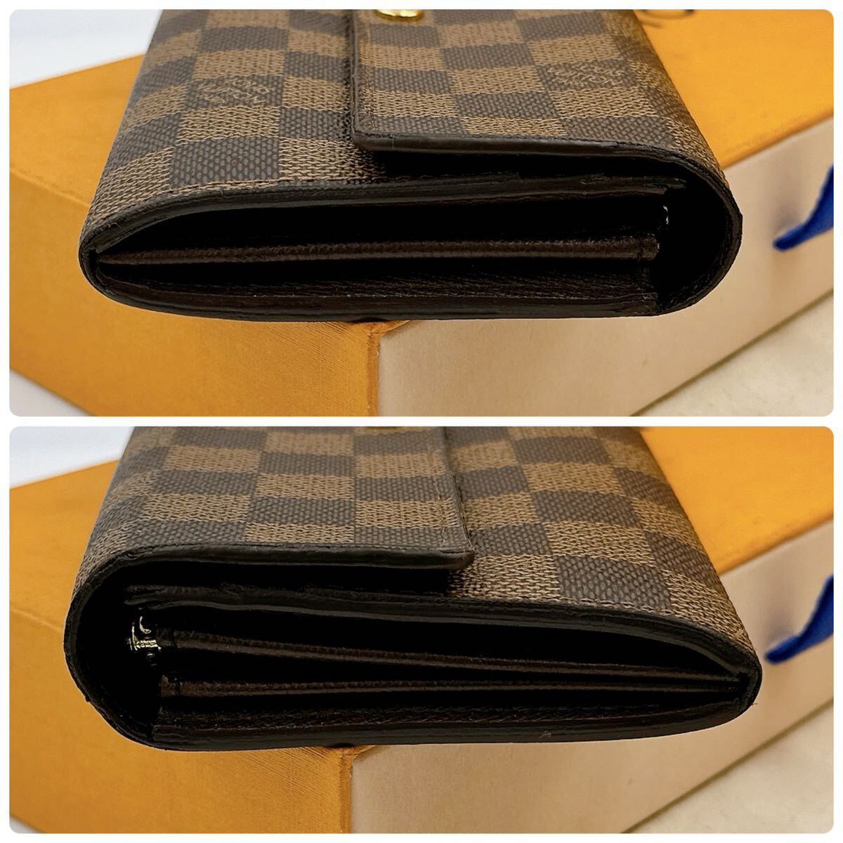 2751【美品】LOUIS VUITTON ルイヴィトン ダミエ ポルトフォイユ サラ 二つ折り財布 長財布 ウォレット N61734/CA0097_画像6