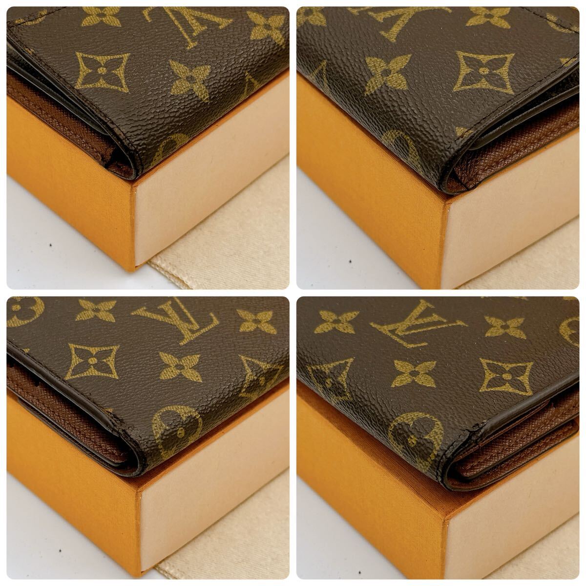 2758【美品】LOUIS VUITTON ルイヴィトン モノグラム ポルトトレゾール インターナショナル 三つ折り財布 長財布 ウォレット M61215/MB0013の画像10