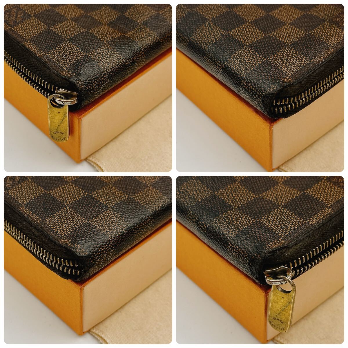 2761【正規品】LOUIS VUITTON ルイヴィトン ダミエ ジッピーウォレット ラウンドファスナー 長財布 ウォレット N60015/GI2107の画像10