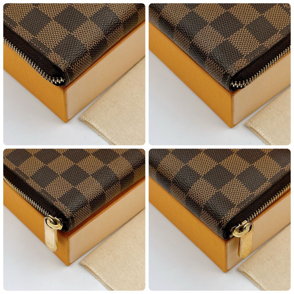 2728【超 極美品】LOUIS VUITTON ルイヴィトン ダミエ ジッピーコンパクトウォレット 長財布 ラウンドファスナー ウォレット N60028/MI1130の画像10