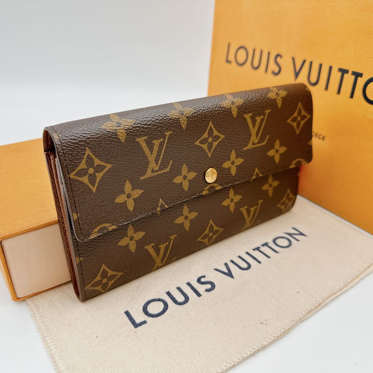 2762【外観未使用同様品】LOUIS VUITTON ルイヴィトン モノグラム ポルトフォイユ サラ 二つ折り財布 長財布 ウォレット M61734/SP1015_画像1