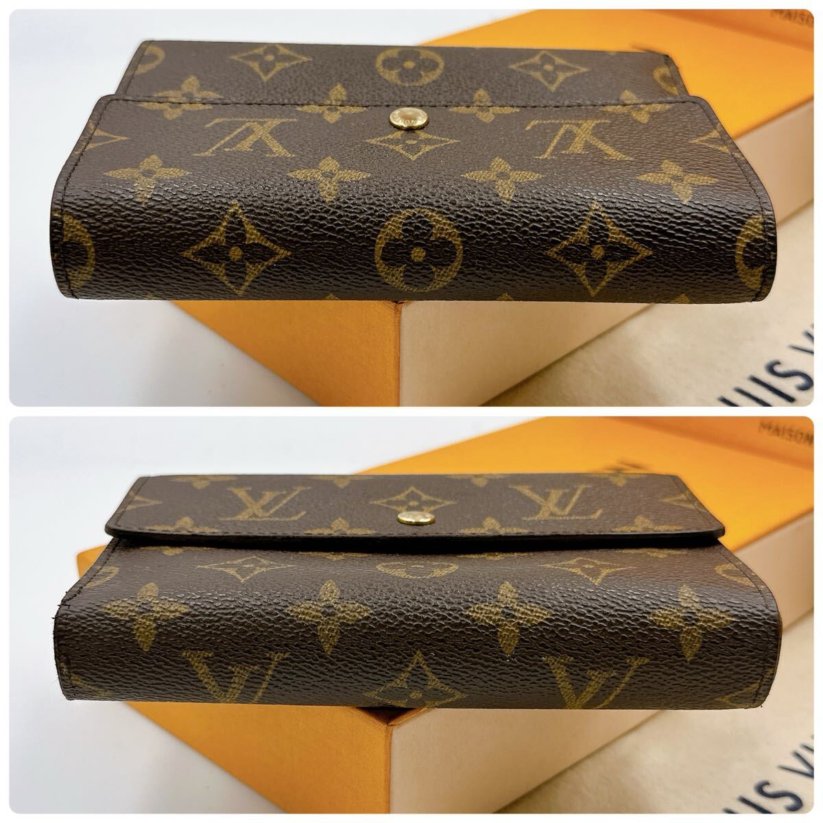 2775【極美品】LOUIS VUITTON ルイヴィトン モノグラム ポルトトレゾール エテュイ パピエ 三つ折り財布 ウォレット M61202/SP0072の画像6