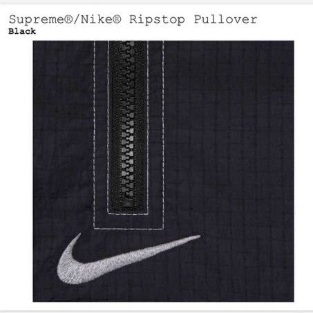 サイズS Supreme x Nike Ripstop Pullover Black シュプリーム x ナイキ リップストップ プルオーバー ブラック 新品未使用 国内正規品の画像3