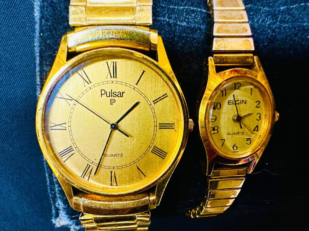 ゴールドカラーのみ 腕時計 150本 大量 SEIKO ACCUTRON ELGIN Courreges CITIZEN TRUSSARDI MICHAEL KORS RICOH 等まとめてセットF173の画像5