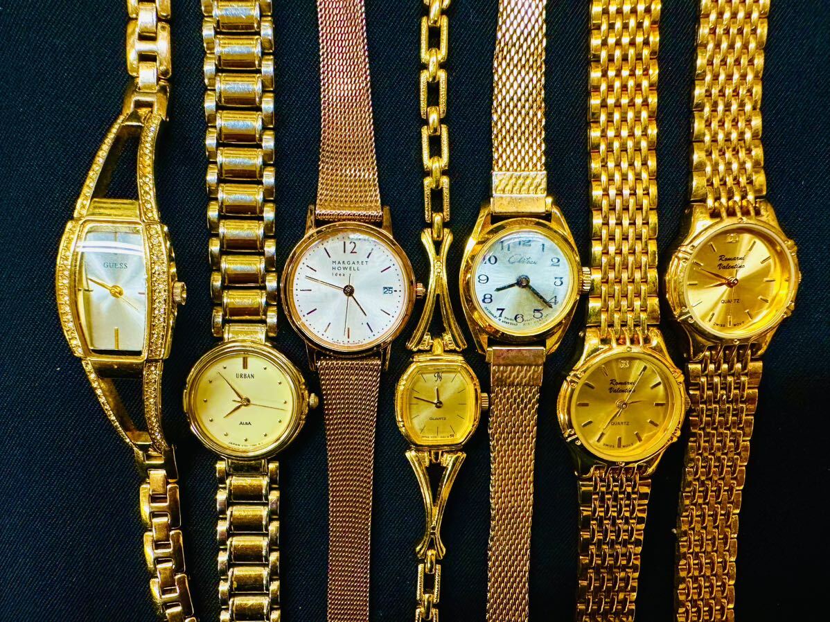 ゴールドカラーのみ 腕時計 150本 大量 SEIKO ACCUTRON ELGIN Courreges CITIZEN TRUSSARDI MICHAEL KORS RICOH 等まとめてセットF173の画像6