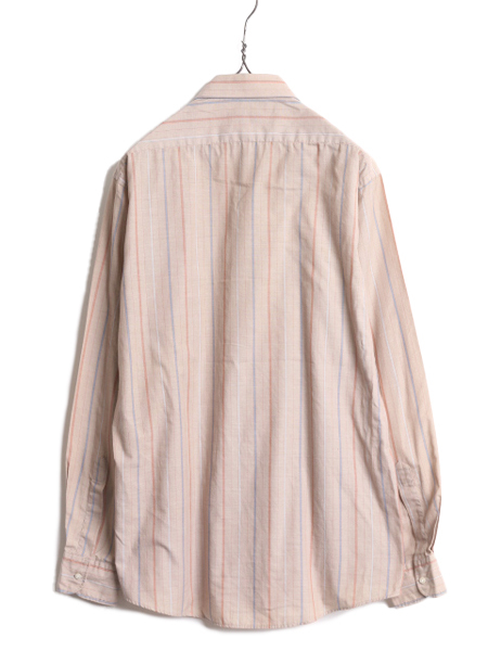 80s イヴサンローラン ストライプ 長袖 シャツ メンズ L 程 古着 80年代 ヴィンテージ Yves Saint Laurent ポケット付き ワイシャツ ドレス_画像5