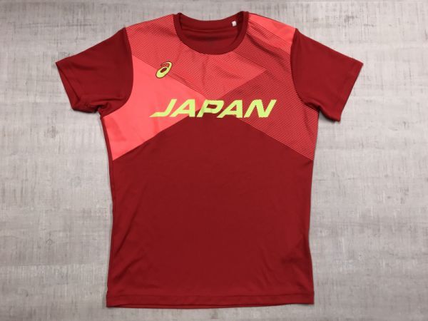 Asics Asics Japan's Men's Men's Volleyball Национальная сборная Япония Ryujin Nippon Ryujin с коротким рукавом рубашка для мужчин, 100% M Red