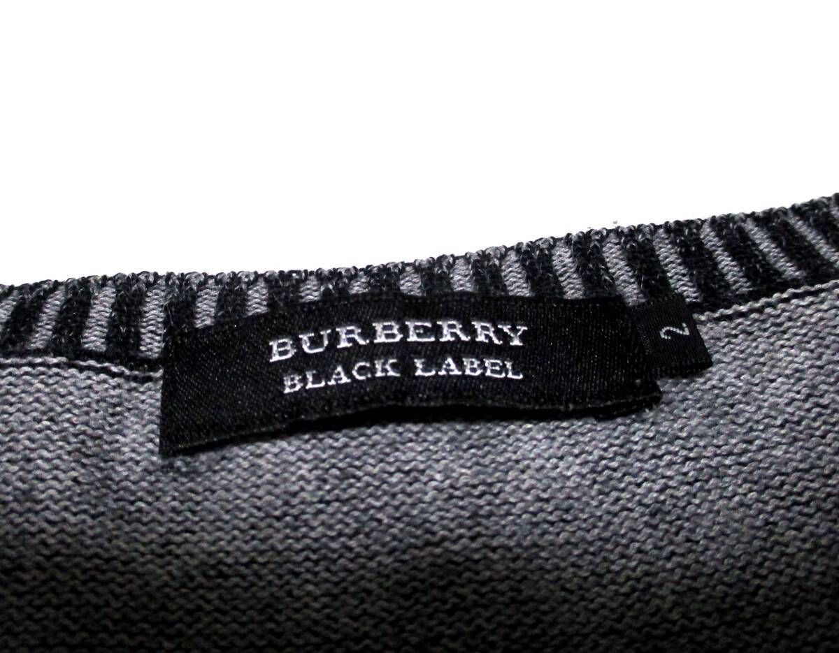  Burberry Black Label BURBERRY BLACK LABEL hose embroidery neck border Layered design wool .. knitted sweater size M(2)