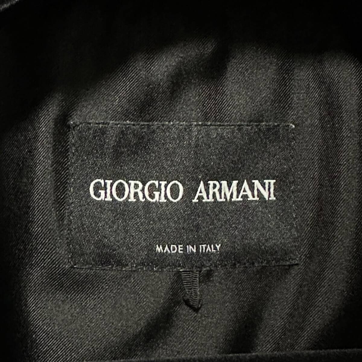 63 ten thousand * present goods *GIORGIO ARMANIjoru geo Armani top class long coat Chesterfield coat 40 black black unlined in the back slit springs 